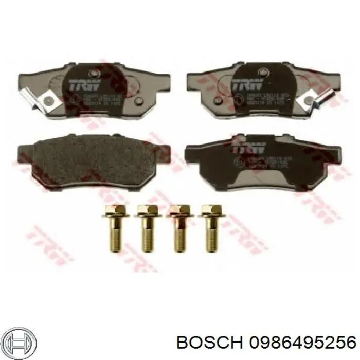 0986495256 Bosch колодки тормозные задние дисковые