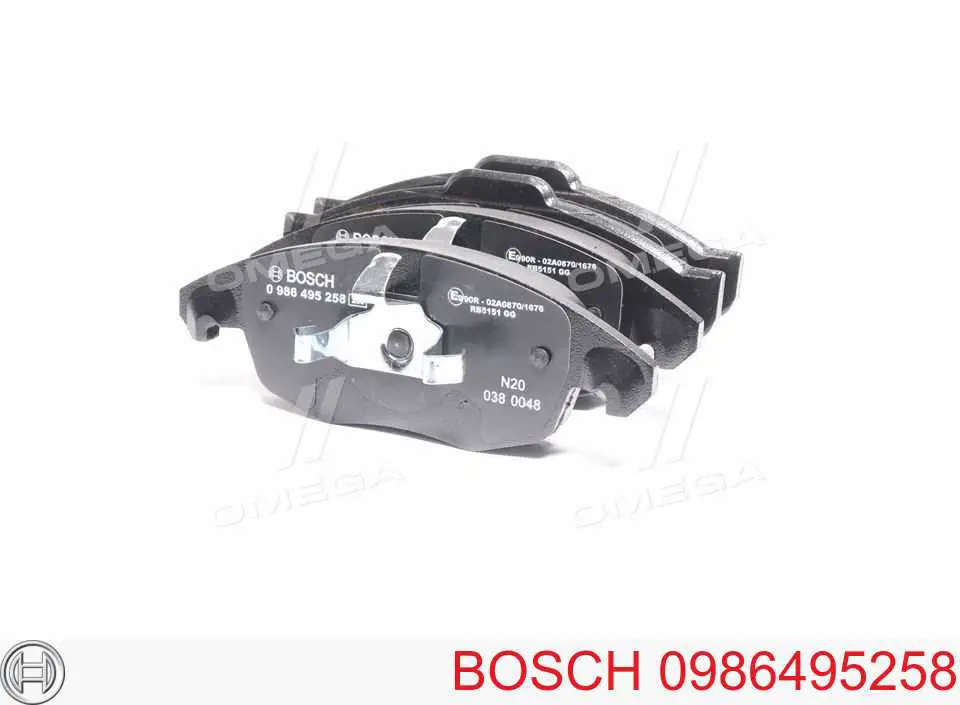 0986495258 Bosch sapatas do freio dianteiras de disco