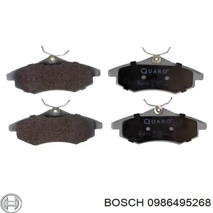 Передние тормозные колодки 0986495268 Bosch