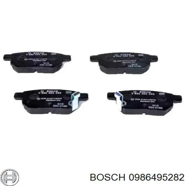 Задние тормозные колодки 0986495282 Bosch