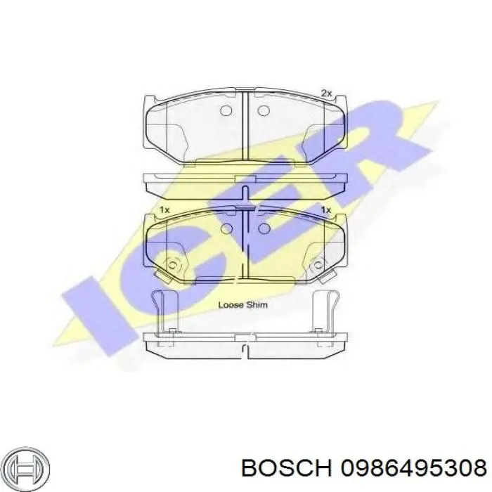 Передние тормозные колодки 0986495308 Bosch
