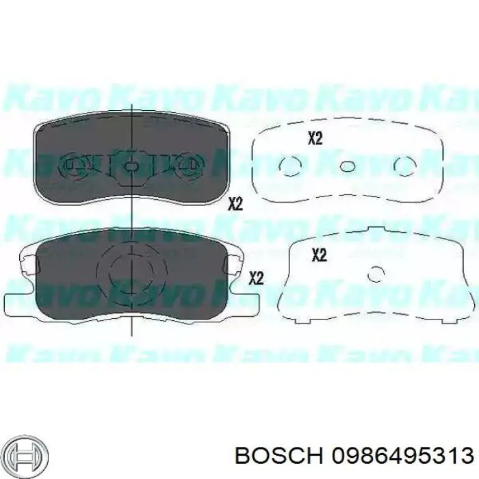 Передние тормозные колодки 0986495313 Bosch