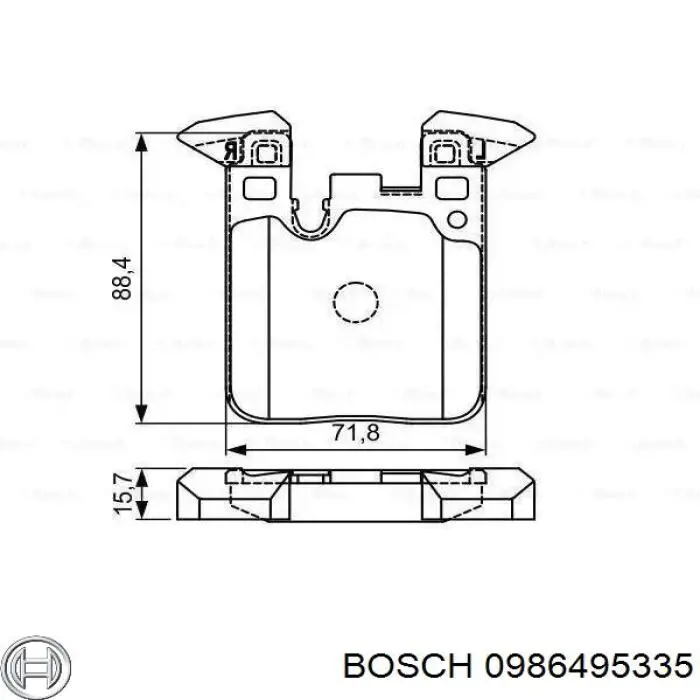 0986495335 Bosch sapatas do freio traseiras de disco