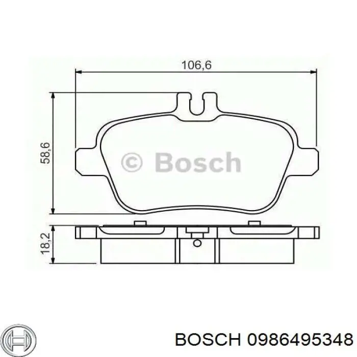 0986495348 Bosch sapatas do freio traseiras de disco