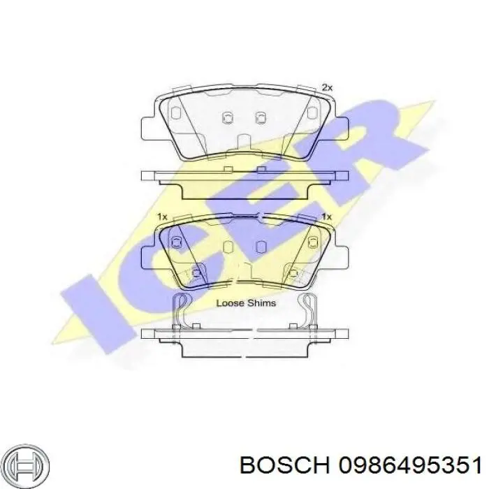 Задние тормозные колодки 0986495351 Bosch