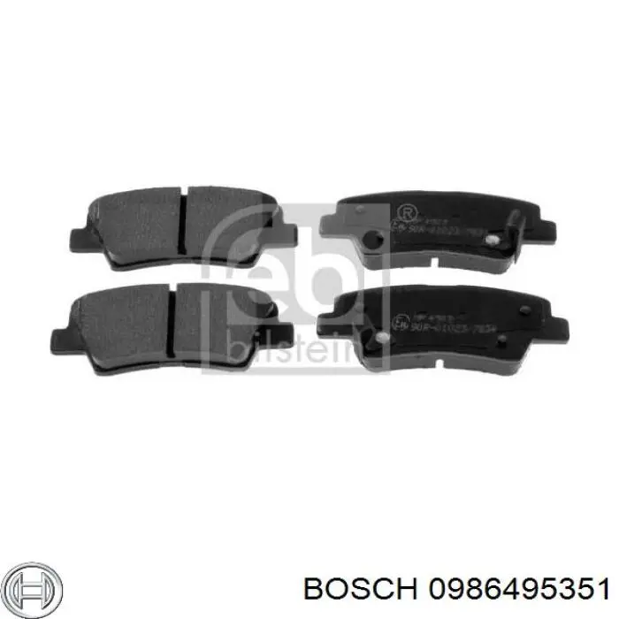 0986495351 Bosch колодки тормозные задние дисковые