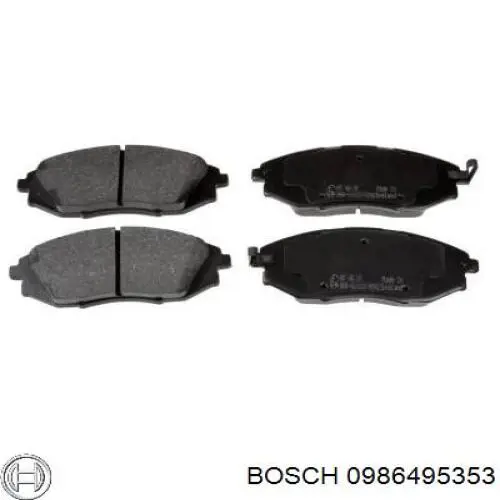 Колодки гальмівні передні, дискові 0986495353 Bosch