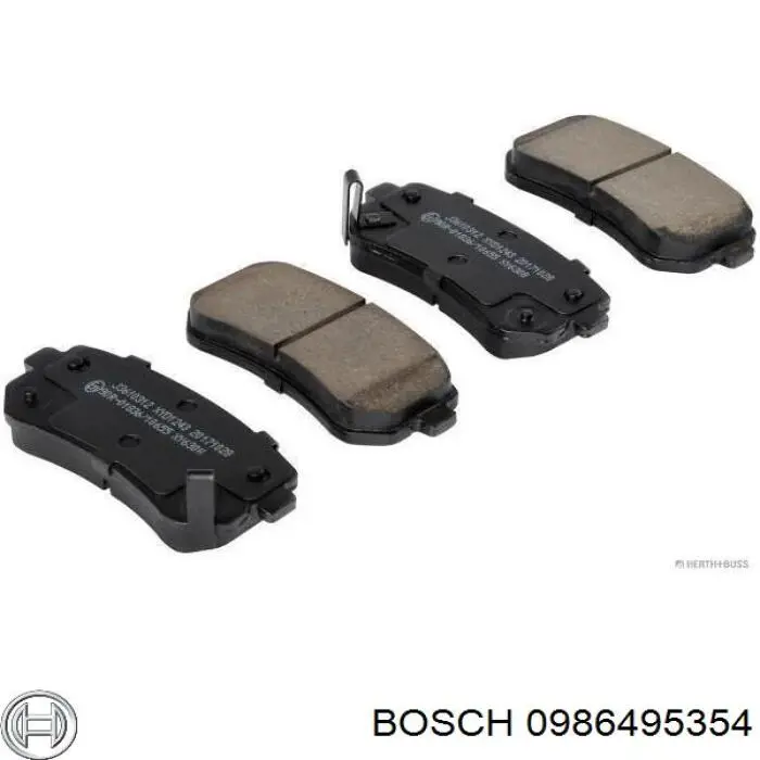 0986495354 Bosch sapatas do freio traseiras de disco