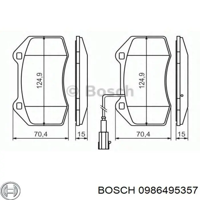 Купить 0986495357 Bosch Колодки тормозные задние, дисковые