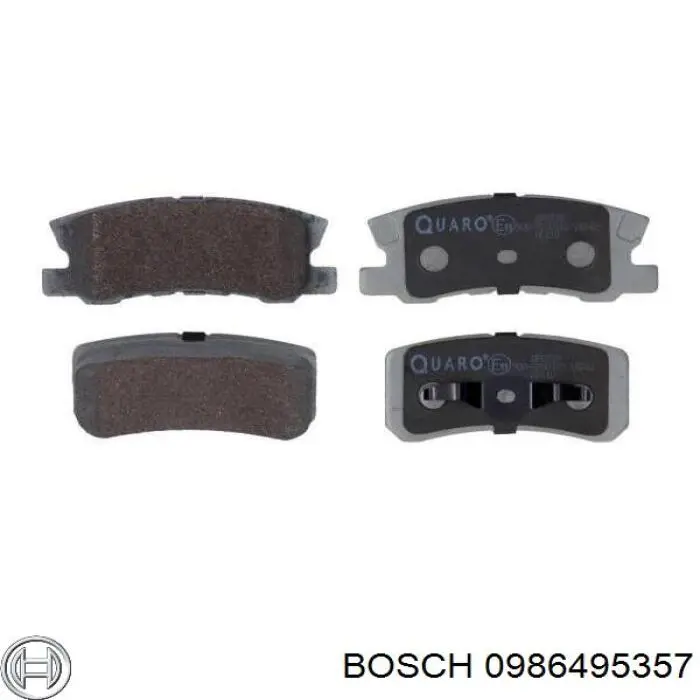 0986495357 Bosch колодки тормозные задние дисковые