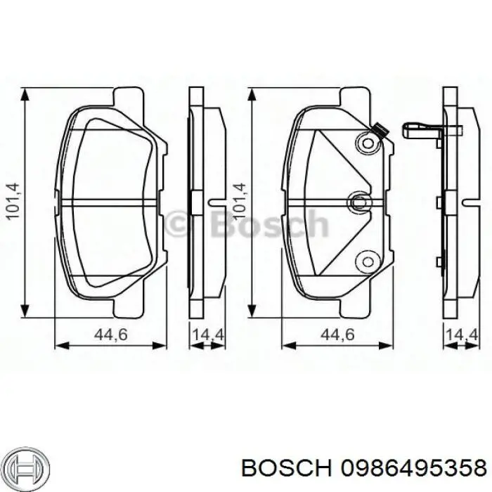 0986495358 Bosch колодки тормозные задние дисковые