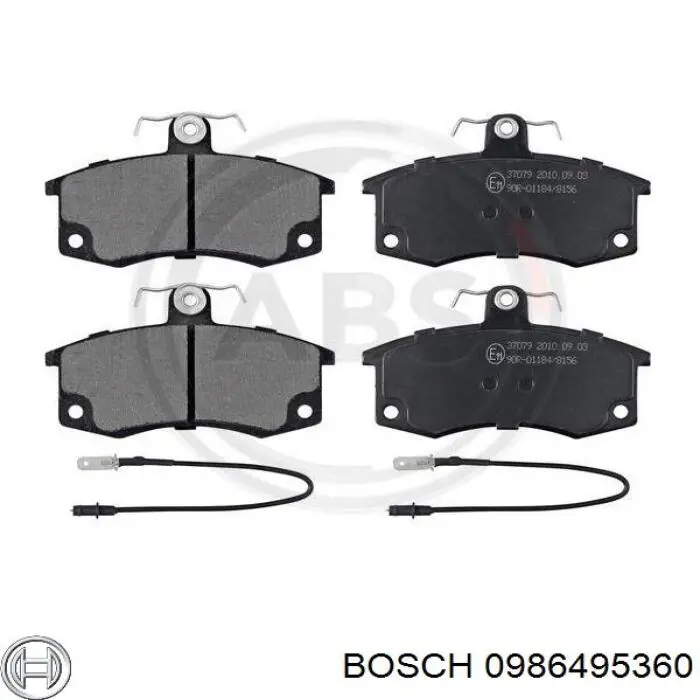 0986495360 Bosch колодки тормозные передние дисковые