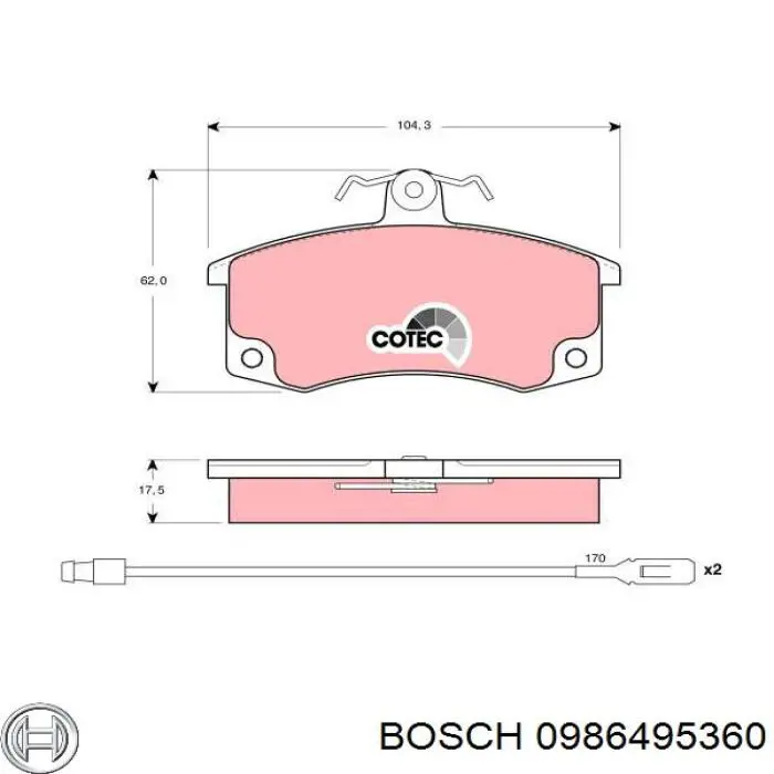 Тормозные колодки Bosch 0986495360