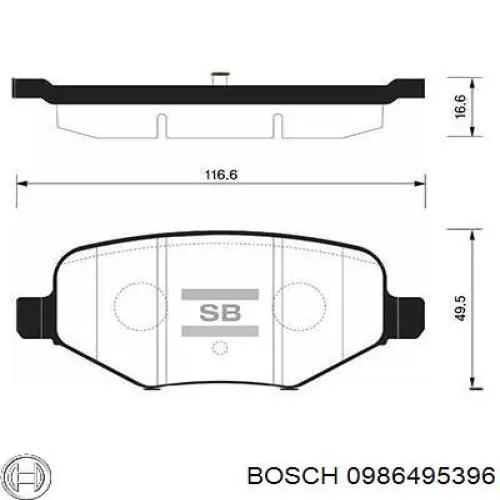 0986495396 Bosch Колодки тормозные дисковые комплект