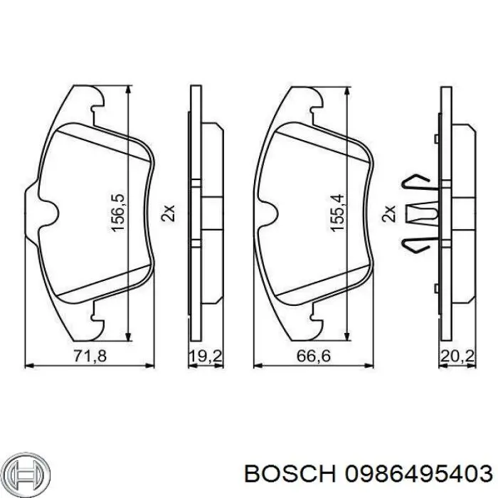 Колодки дисковые  Bosch 0986495403 цена, от 58.66 USD
