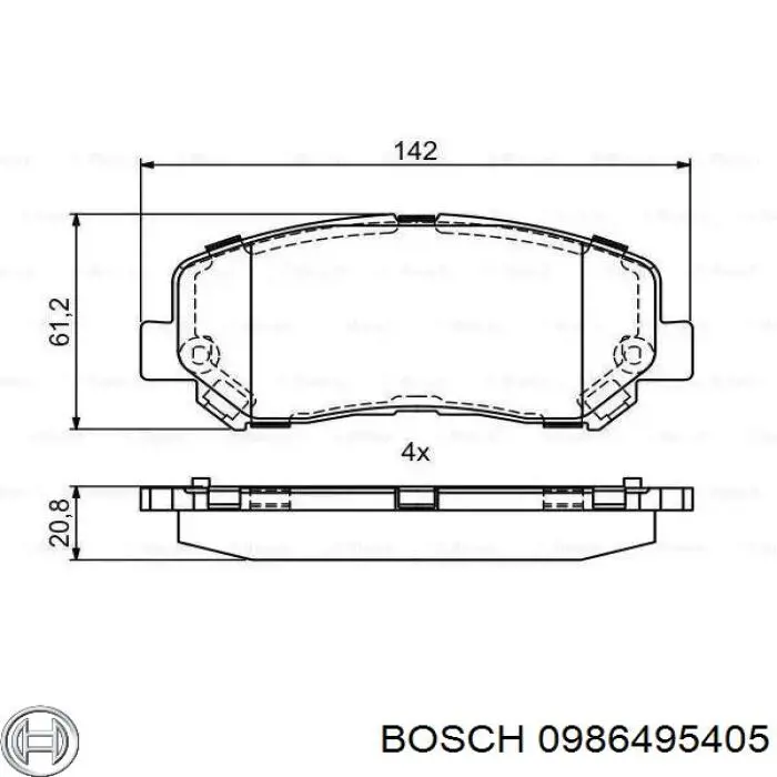 0986495405 Bosch колодки тормозные передние дисковые