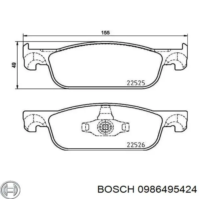 Колодки Bosch 0986495424 цена, от 22.63 USD