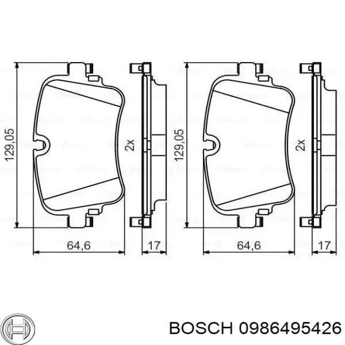 0986495426 Bosch sapatas do freio traseiras de disco