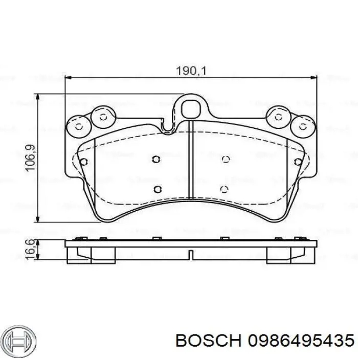 Передние тормозные колодки 0986495435 Bosch