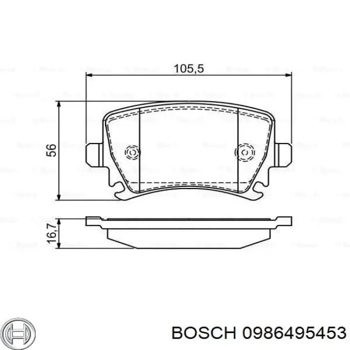 Задние тормозные колодки 0986495453 Bosch