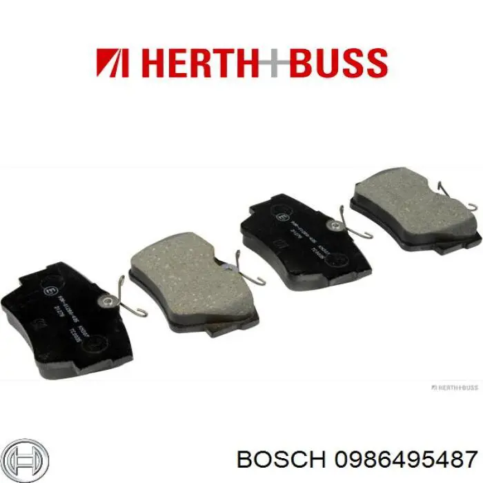 Задние тормозные колодки 0986495487 Bosch