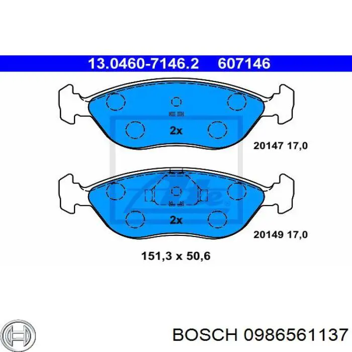0986561137 Bosch Колодки передние