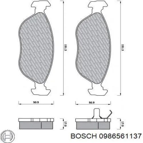 Купить 0986561137 Bosch Колодки тормозные