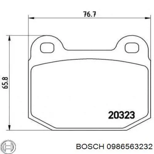 Передние тормозные колодки 0986563232 Bosch