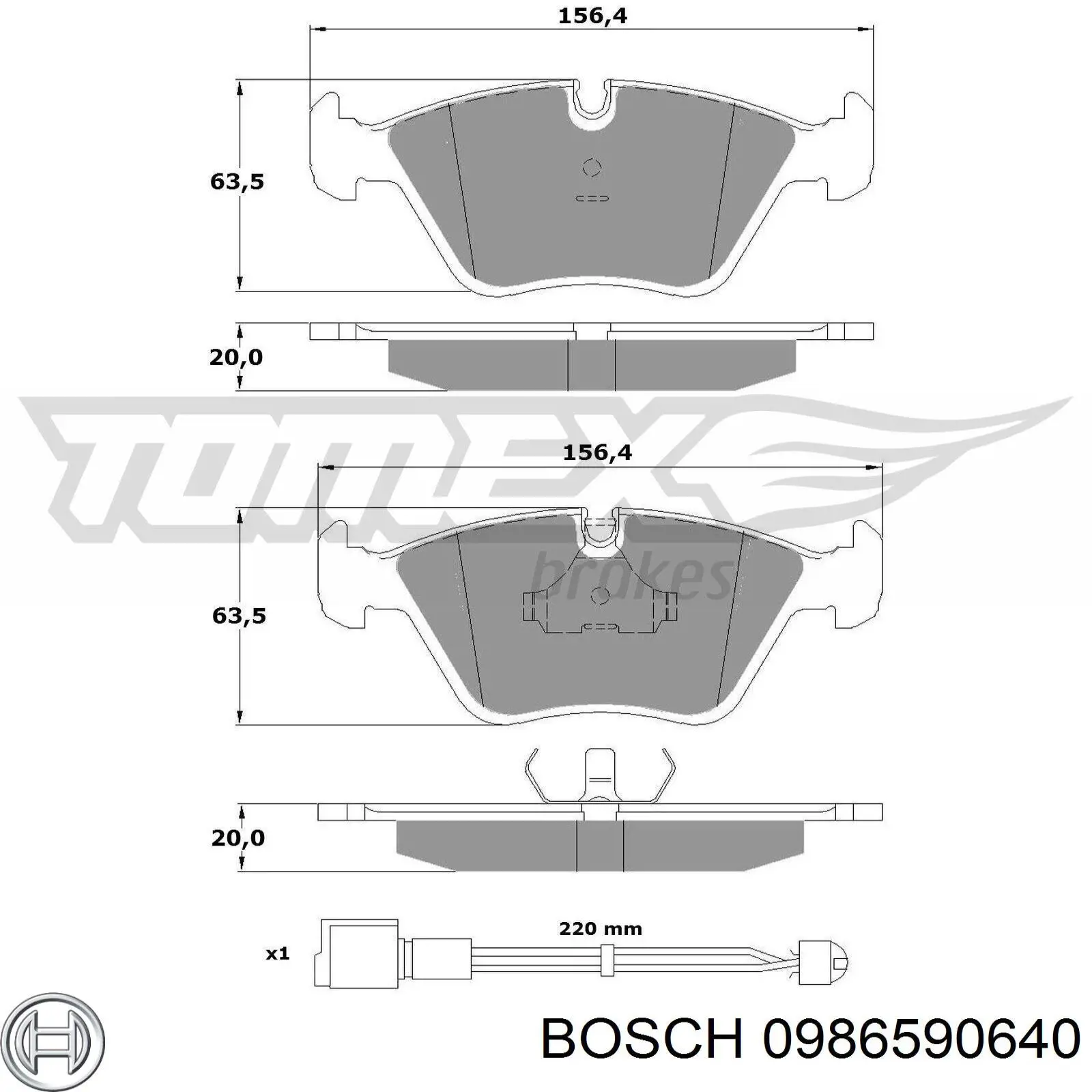 0986590640 Bosch Колодки передние