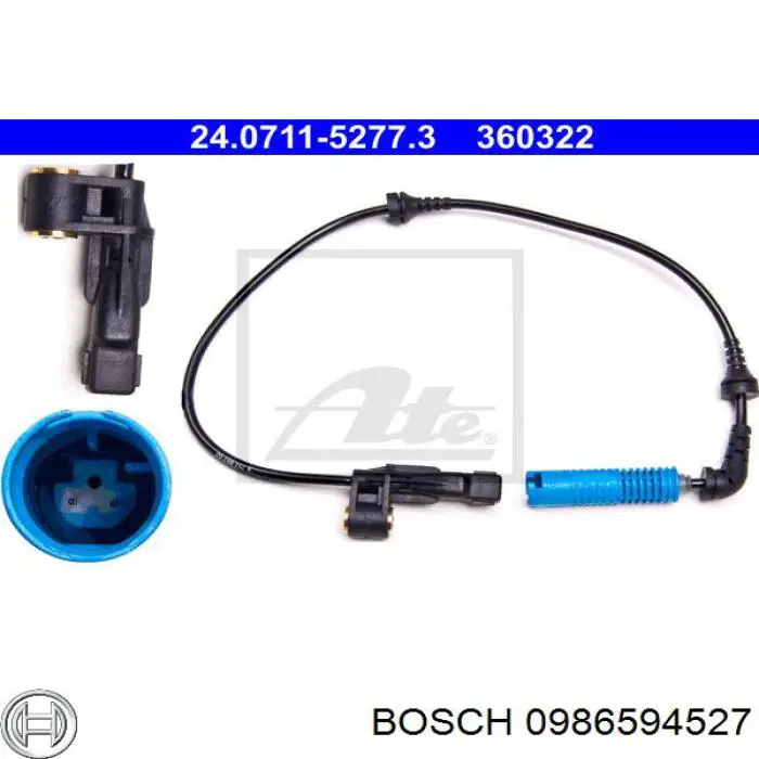 0986594527 Bosch датчик абс (abs передний левый)