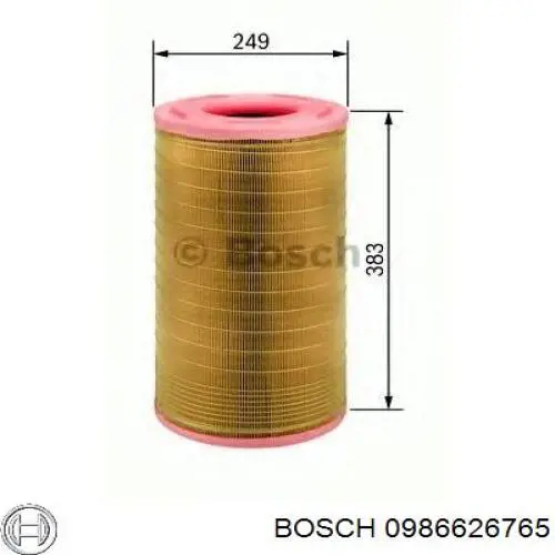 Воздушный фильтр 0986626765 Bosch