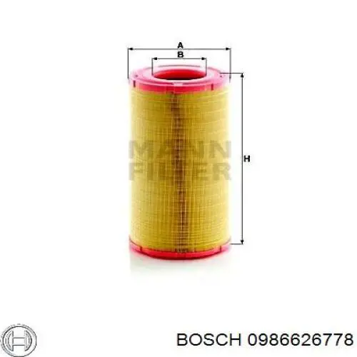 Воздушный фильтр 0986626778 Bosch