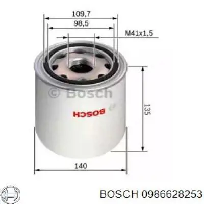 Filtro del secador de aire (separador de agua y aceite) (CAMIÓN) 0986628253 Bosch