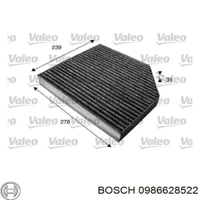 Фильтр воздушный отопителя Bosch 0986628522 цена, от 21.33 USD