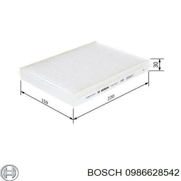 Фильтр салона 0986628542 Bosch