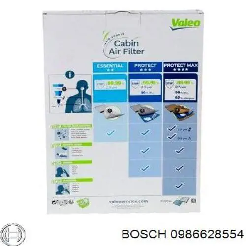0986628554 Bosch Внутрисалонный фильтр