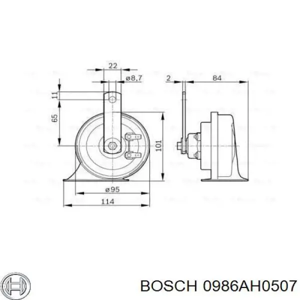 Сигнал звуковой (клаксон) Bosch 0986AH0507