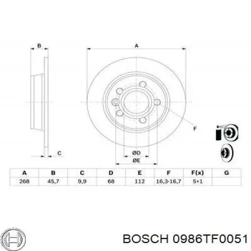 Фильтр очистки масла центробежный Bosch 0986TF0051 цена, от 4.56 USD