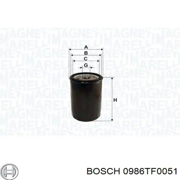 0986TF0051 Bosch Масляный фильтр двигателя