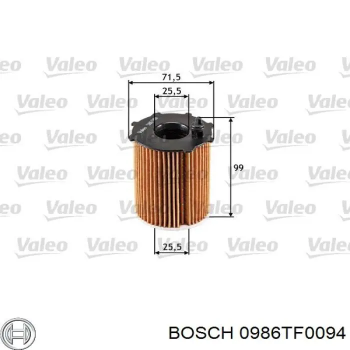 0986TF0094 Bosch Масляный фильтр двигателя