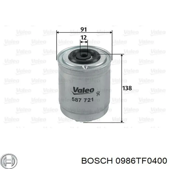 Топливный фильтр 0986TF0400 Bosch