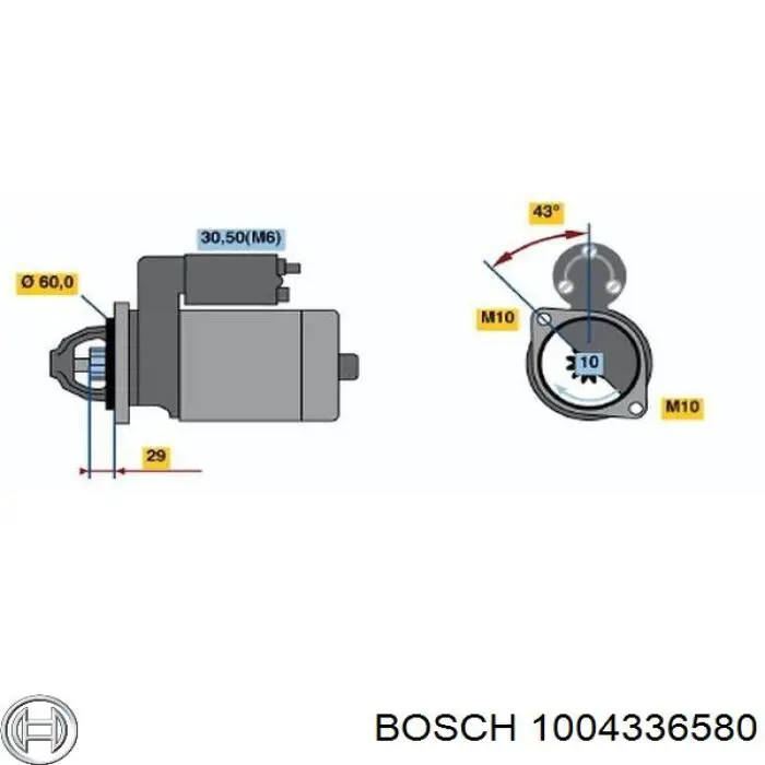 1 004 336 580 Bosch щеткодержатель стартера