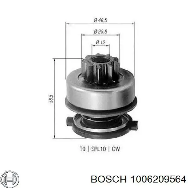 1006209564 Bosch бендикс стартера