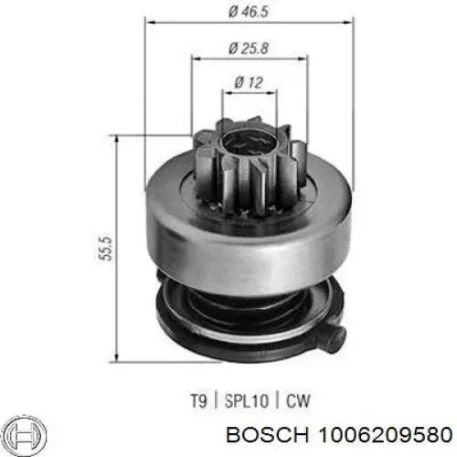1006209580 Bosch бендикс стартера
