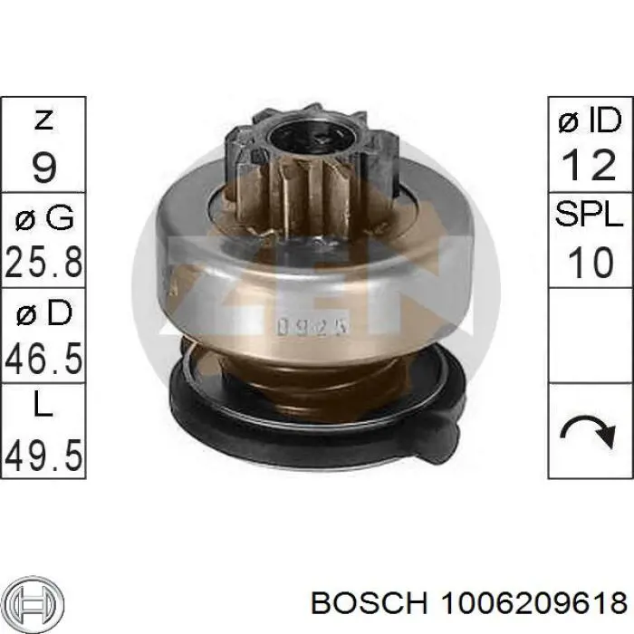 1006209618 Bosch Привод стартера