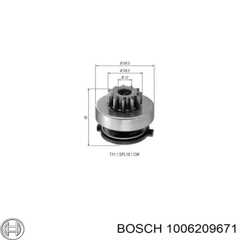 Бендикс стартера 1006209671 Bosch