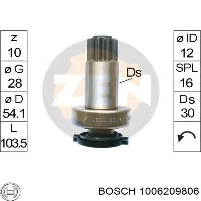 1006209806 Bosch Привод стартера