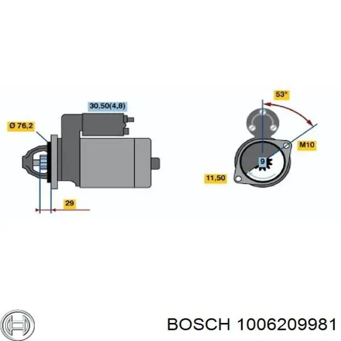 Бендикс стартера 1006209981 Bosch