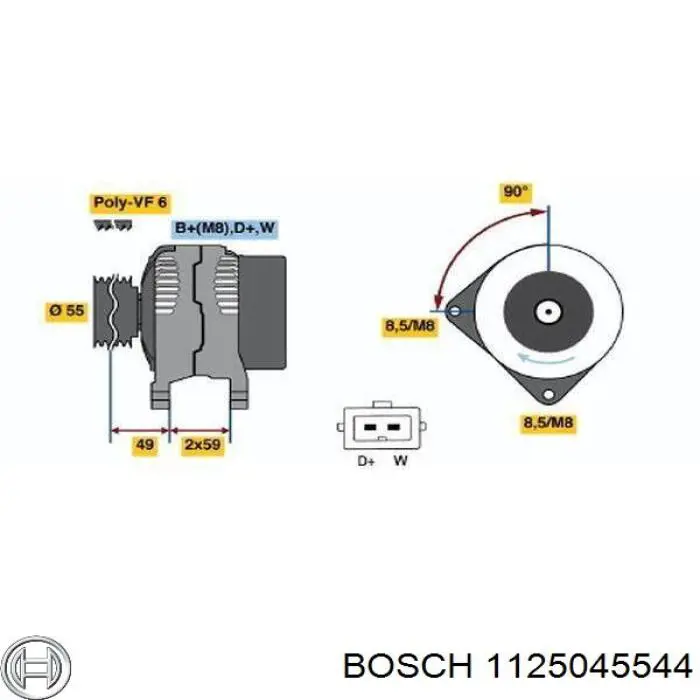 1125045544 Bosch обмотка генератора, статор