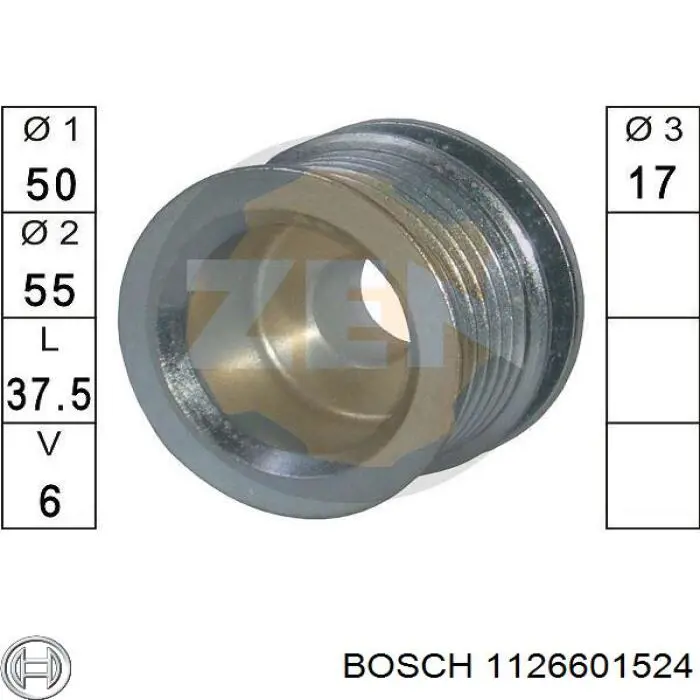 Шкив генератора 1126601524 Bosch